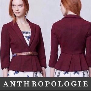 Anthro Tabitha Chandelier Peplum Blazer Lg